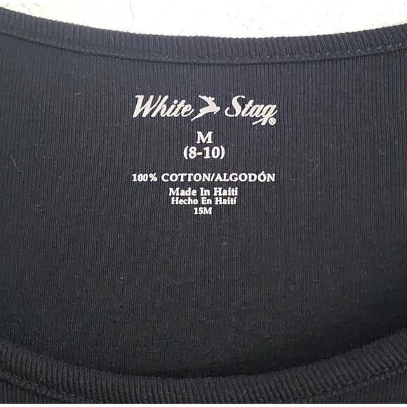 TOP/BLOUSE-WHITE STAG-Long Sleeve T-Style Top-Black-Scoop Neck-Size M (8-10) - Picture 4 of 11